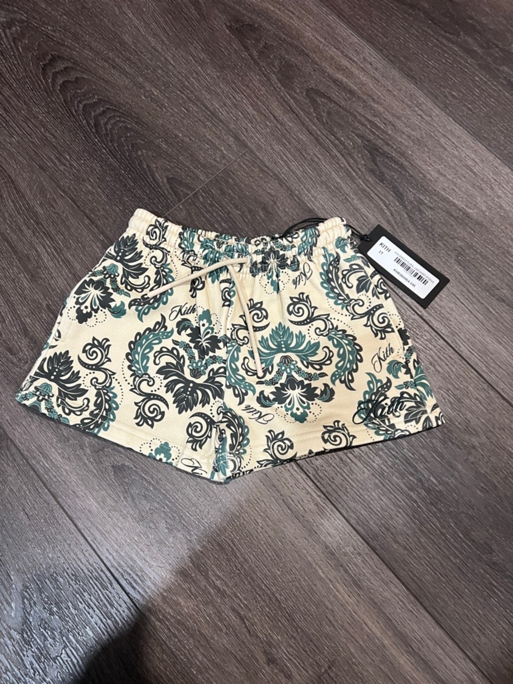 Kith Cream Paisley Print Athletic Drawstring Shorts